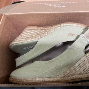 New Viscata Barcelona Lloret Beige/Tan Wedge Canvas Espadrille 9/40